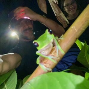 Tree frog on a night hike in Costa Rica