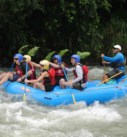 a company group whitewater rafting in Costa Rica on a teambuilding activity 