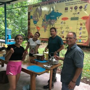 Father and daughter on a chocolate tour in Costa Rica