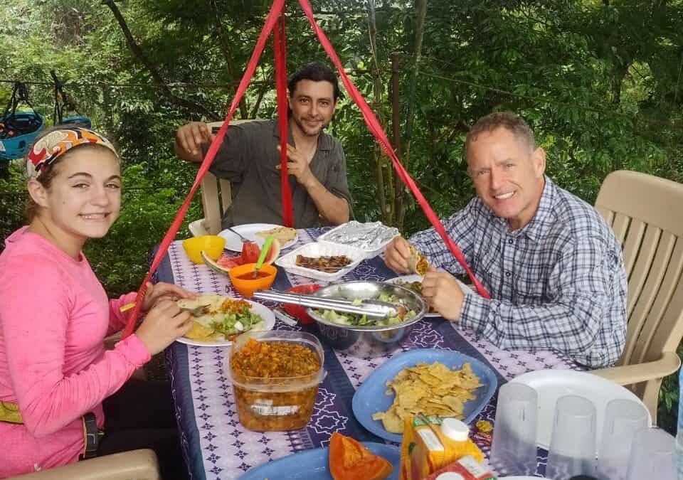 Lunch in the rainforest canopy on a private guided vacation in Costa Rica